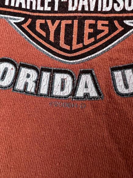 Harley Davidson Shirt Tank Top Orlando Florida USA Y2K Orange SUN FADED XL - Picture 4 of 12